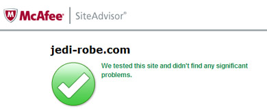 | McAfee SiteAdvisor | www.jedi-robe.com |